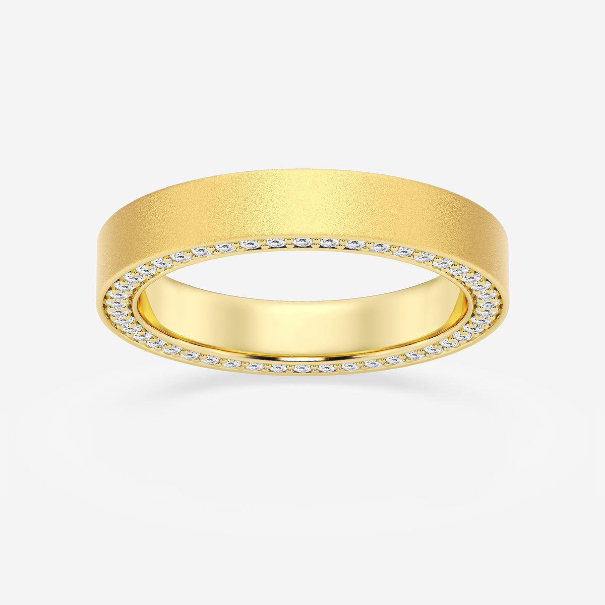 7/8 ctw Round Lab Grown Diamond 4mm Sandblast Finish Flat Eternity Band